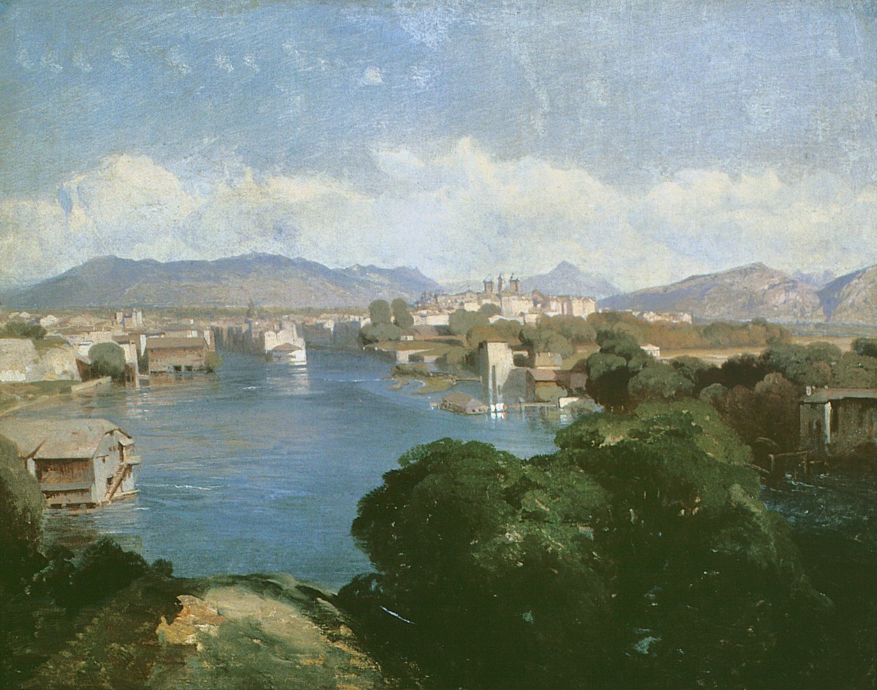 Saint-Jean-Sur, Geneve (öljy kankaalle) tekijältä Alexandre Calame