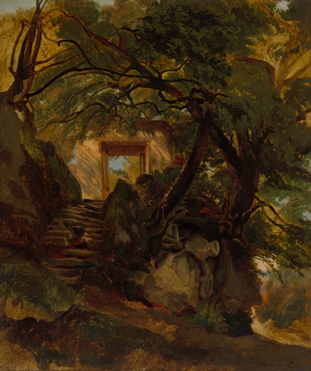 Portaikko Villa Chigi di Ariccian puistossa tekijältä Alexandre Calame