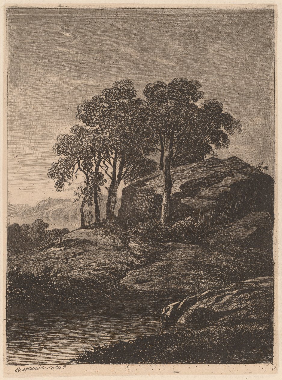Puut kiven vieressä tekijältä Alexandre Calame