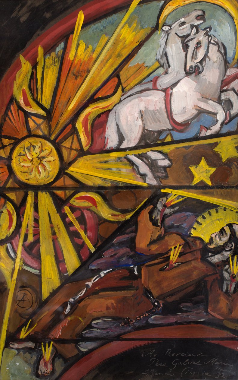 Saint-Mauricen lasimaalausprojekti, n. 1930-32 (guassi paperille) tekijältä Alexandre Cingria