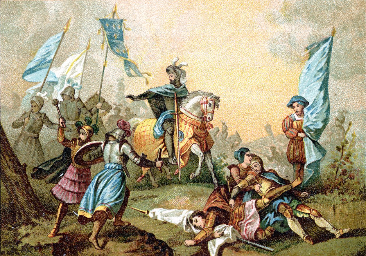 Francis I: Ranskalainen Marignanon taistelussa tekijältä Alexandre Evariste (after) Fragonard