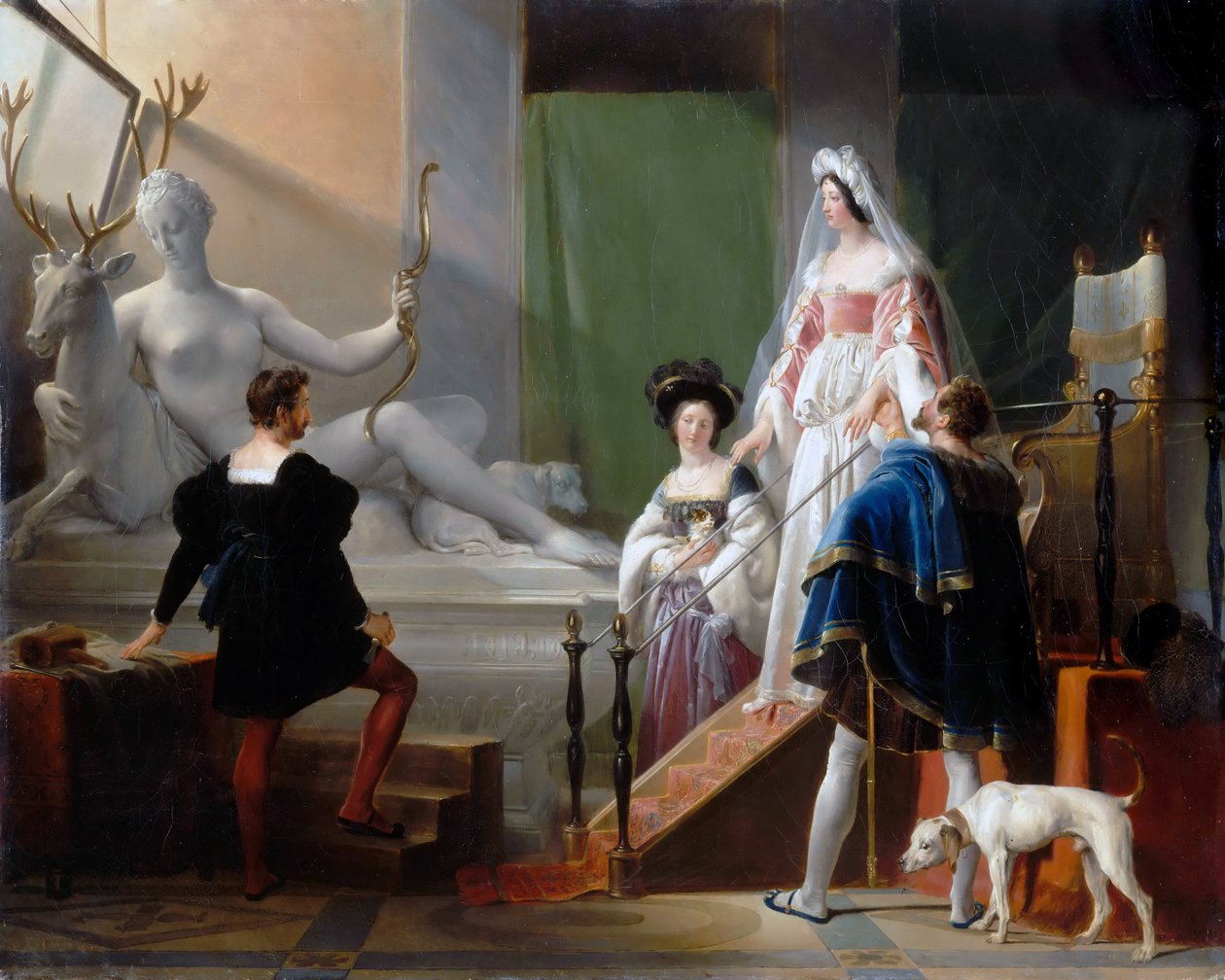 Diane de Poitiers vierailee Jean Goujonissa tekijältä Alexandre Evariste Fragonard
