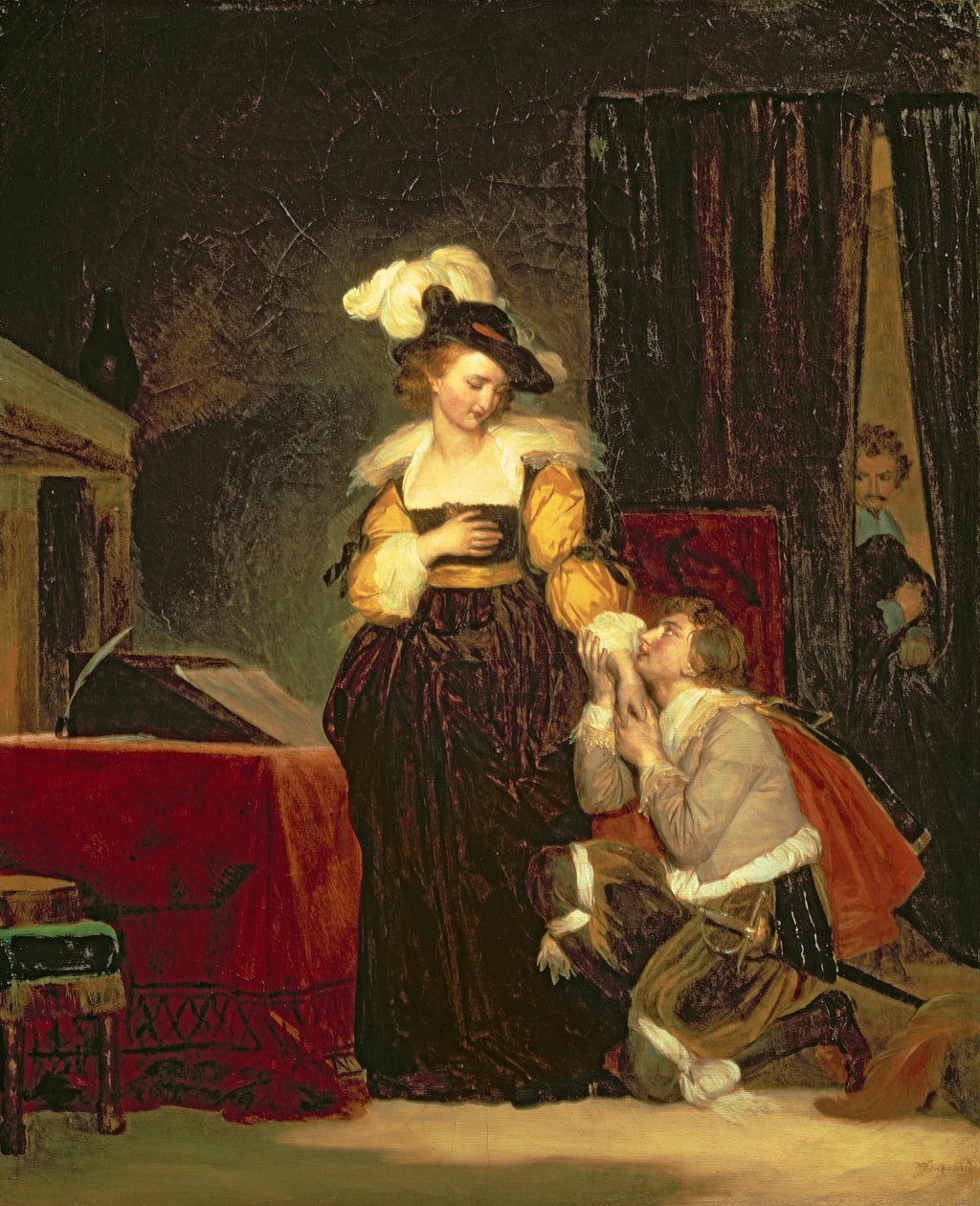 Mary Queen of Scots (1542-87) Rizzion kanssa, n. 1830 (öljy kankaalle) tekijältä Alexandre Evariste Fragonard