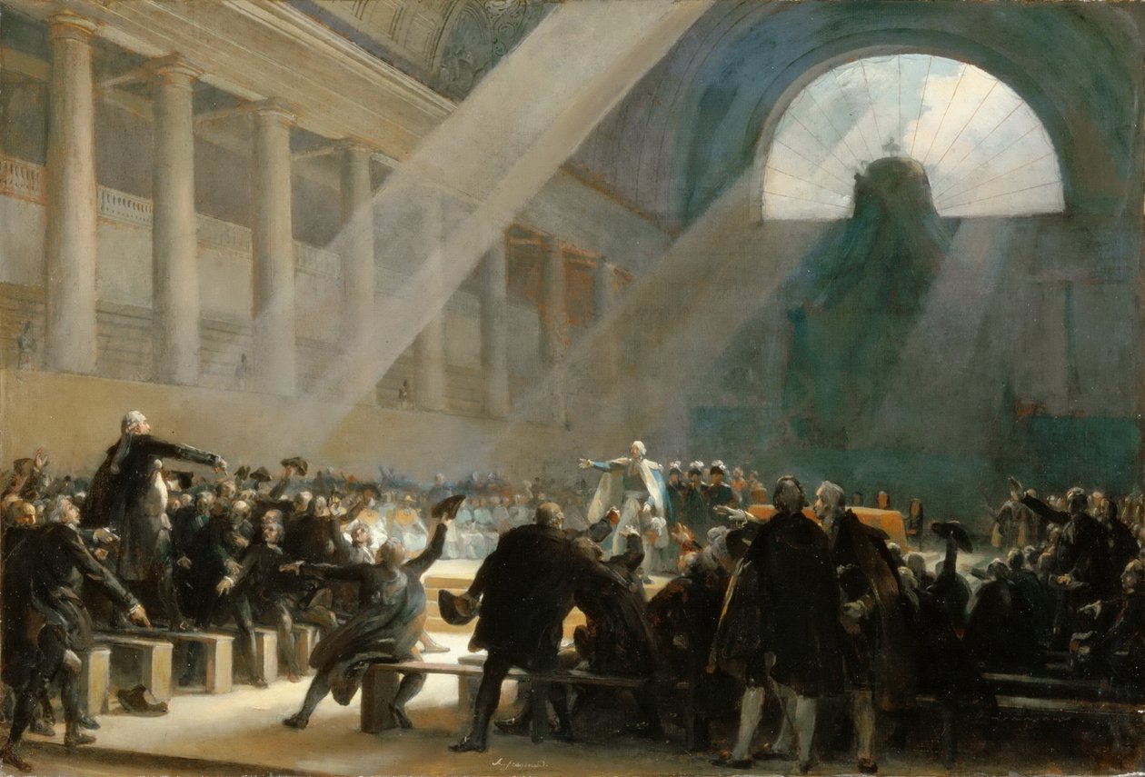 Mirabeau vastaa Dreux-Brézélle kansalliskokouksen kokouksessa 23. kesäkuuta 1789 tekijältä Alexandre Evariste Fragonard
