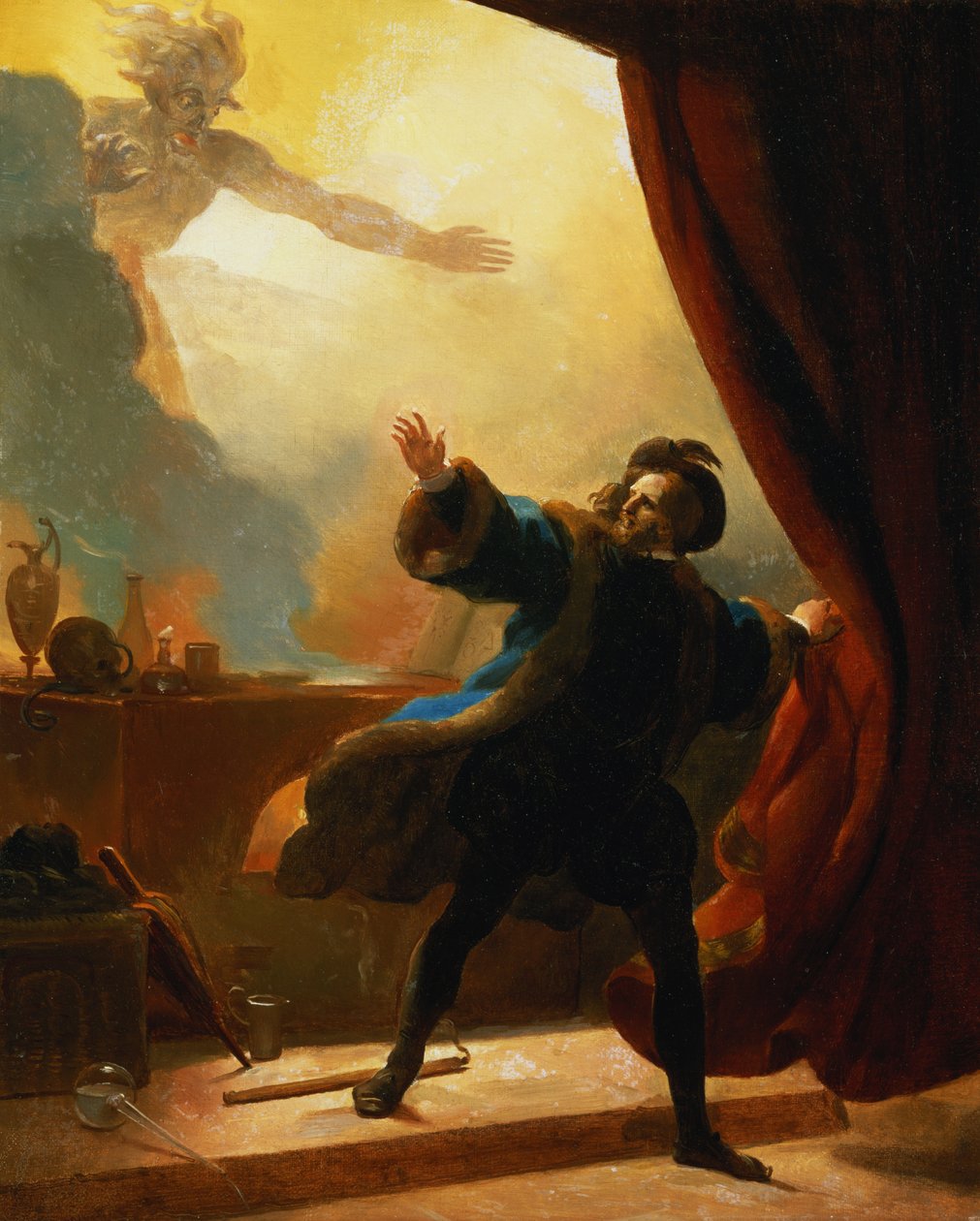 Huonekalut ja erilaiset esineet 1100- ja 1300-luvuilta tekijältä Alexandre Evariste Fragonard