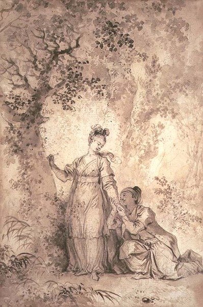 Garben kuninkaan morsian: puu (kynä ja muste) tekijältä Alexandre Evariste Fragonard