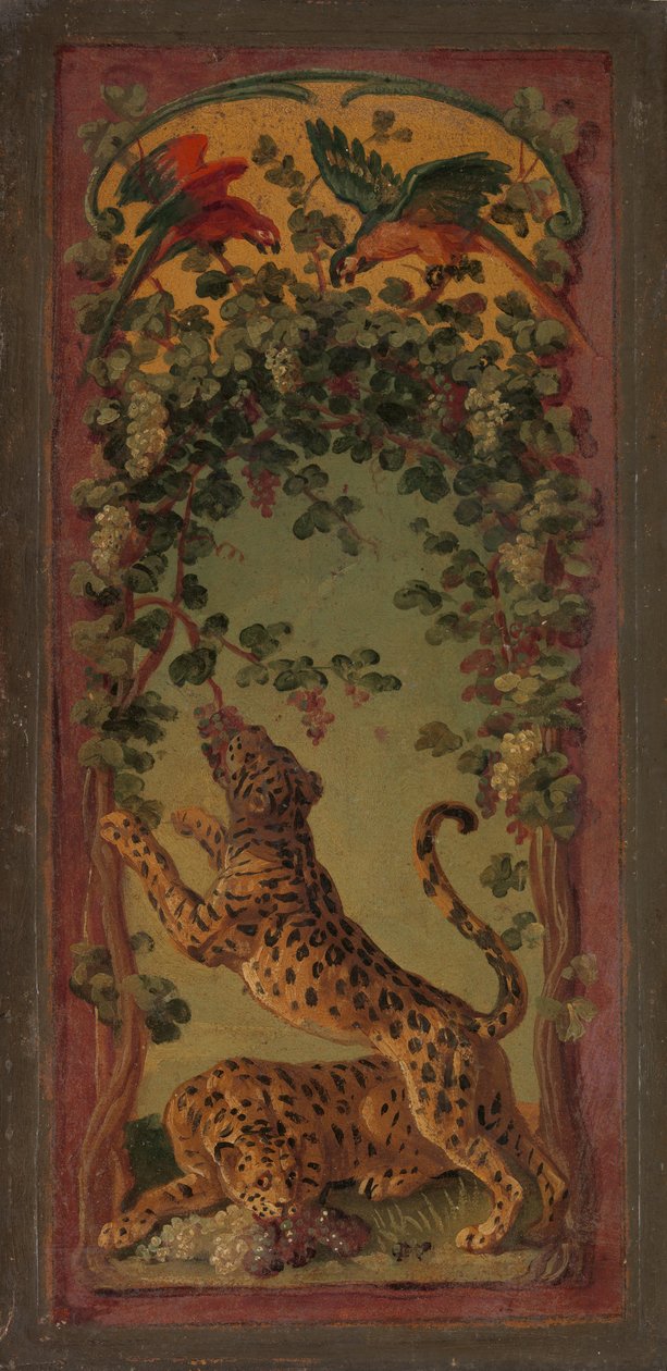 Panthers of Bacchus Eating Grapes, n. 1719-20. tekijältä Alexandre Francois Desportes