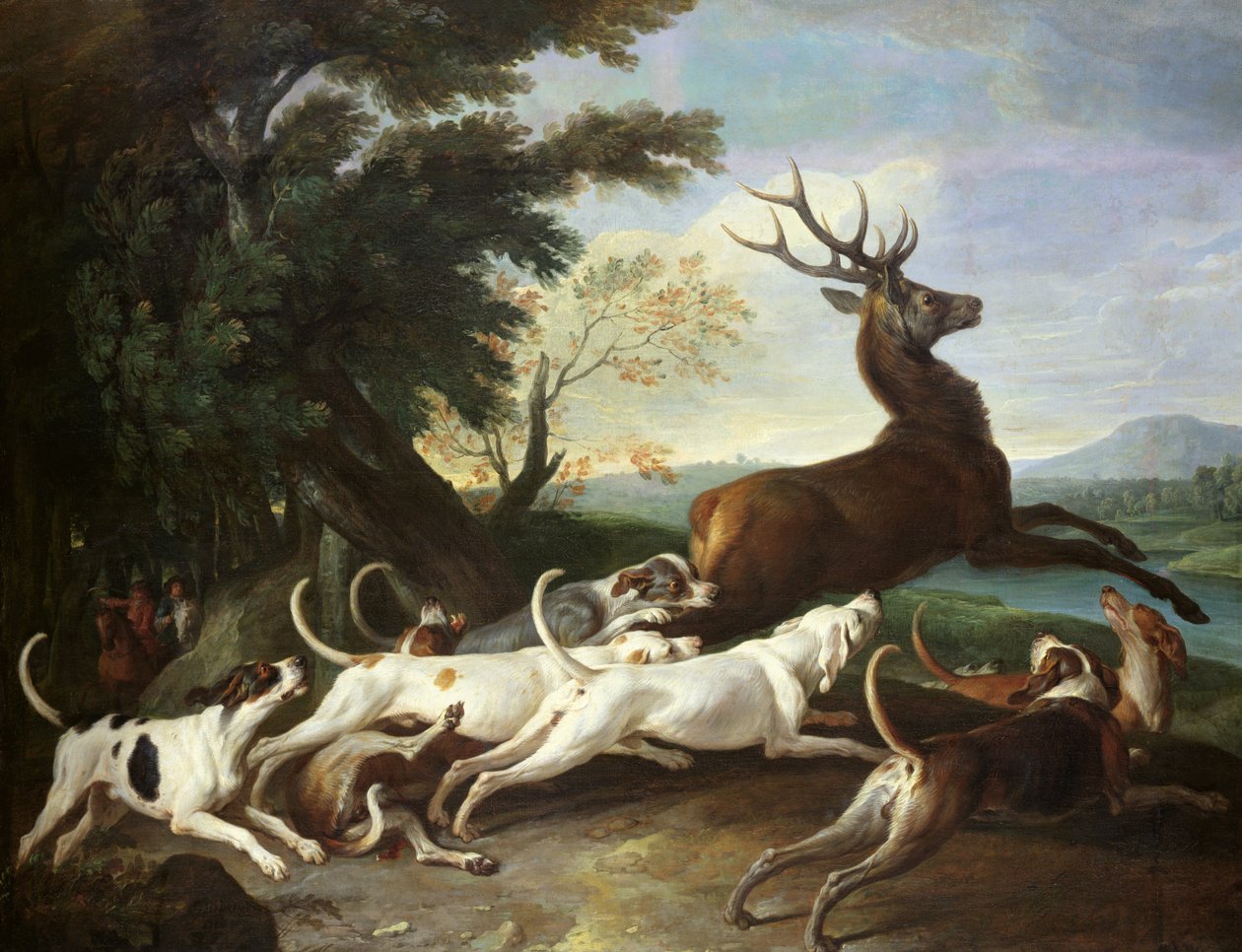 Hirvenmetsästys, 1718 tekijältä Alexandre Francois Desportes