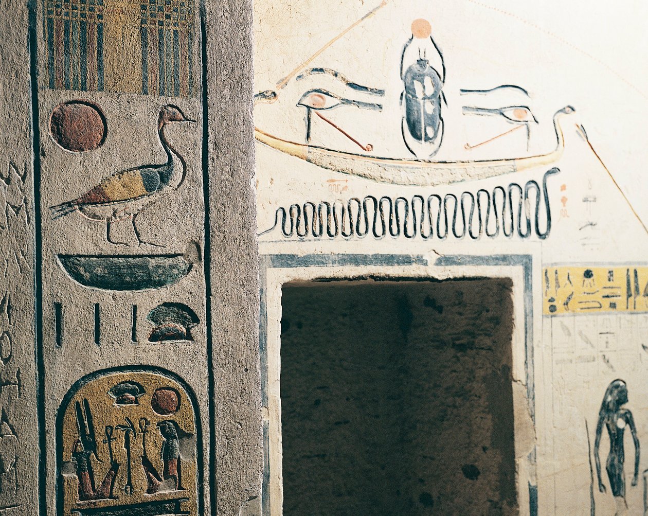 Egypti, Muinainen Thebes, Luxor, Kuninkaiden laakso, Ramses IX:n hauta, yksityiskohta kohdasta tekijältä Nicolas Toussaint Charlet