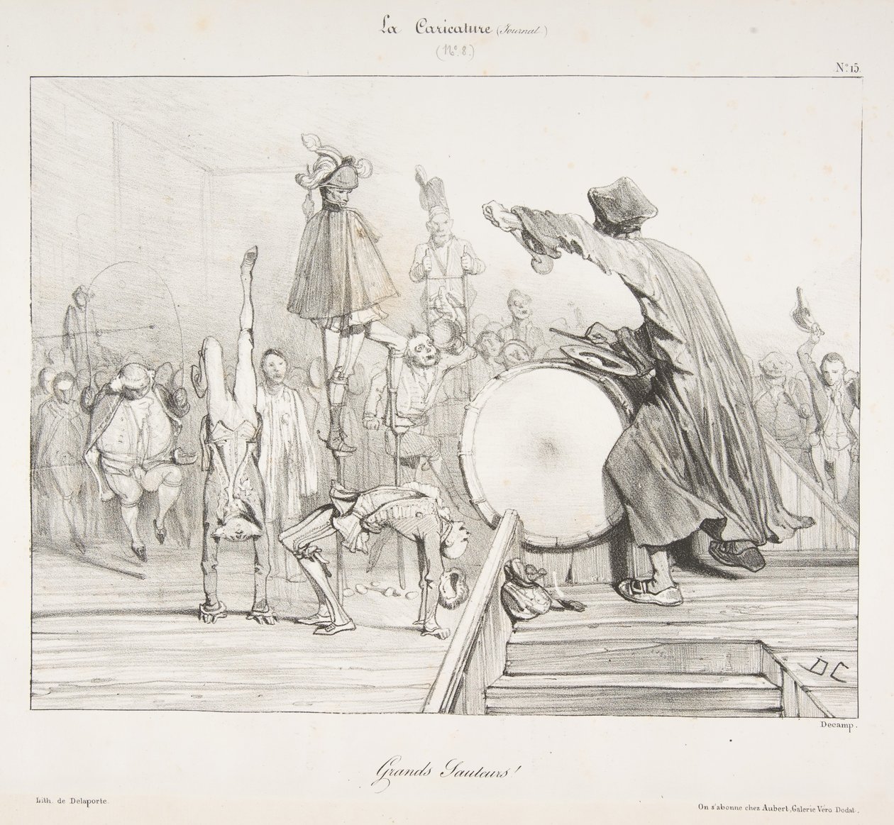 Great Jumpers!, elokuvasta La Caricature, 1823-60. tekijältä Alexandre Gabriel Decamps