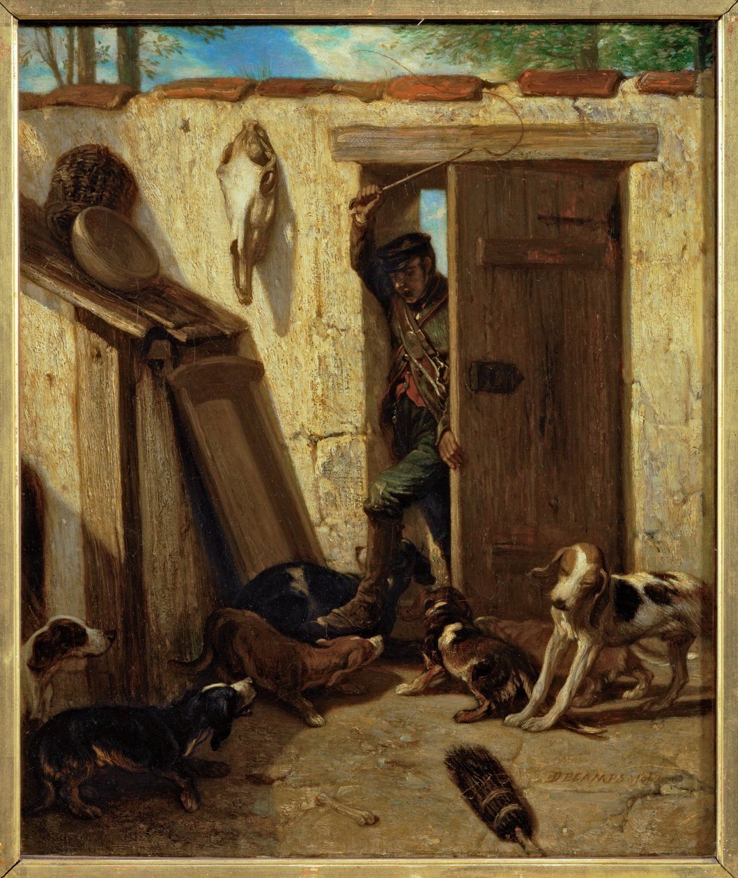 La cour des chiens - kennel ... tekijältä Alexandre Gabriel Decamps