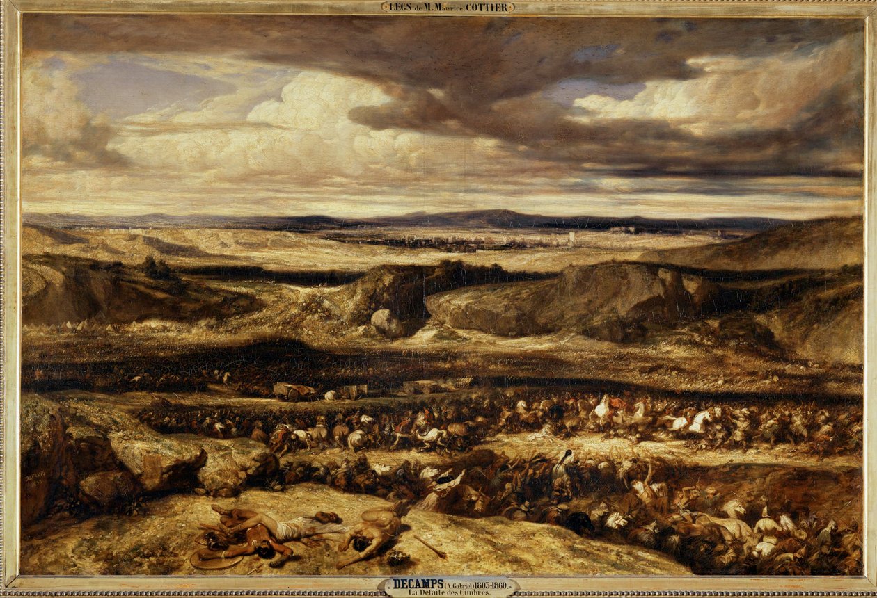 La defaite des Cimbres - roomalainen kenraali Gaius Marius kukistaa cimbrit tasangolla Provencen ... tekijältä Alexandre Gabriel Decamps