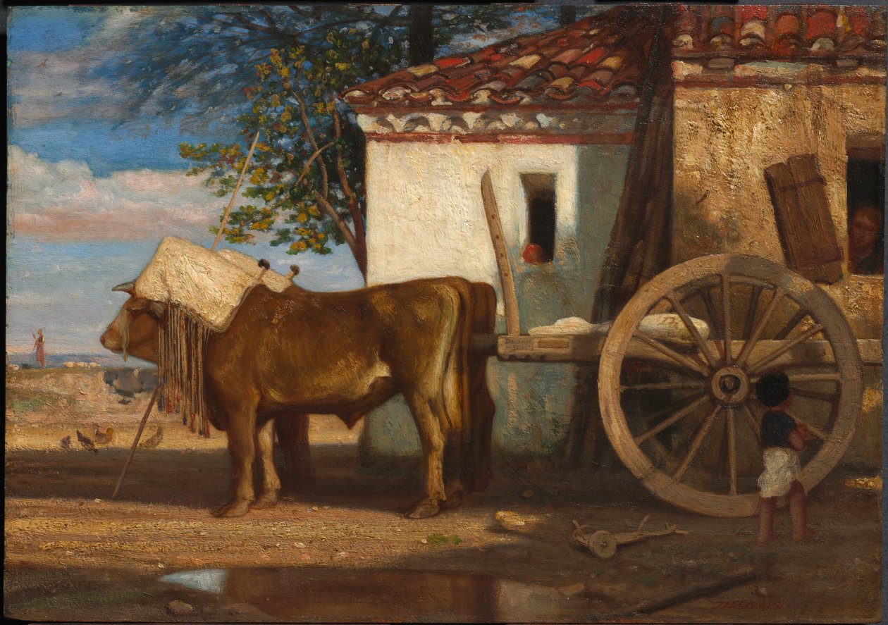 Härät ennen maalaistaloa Le Verrierissä, n. 1853. tekijältä Alexandre Gabriel Decamps