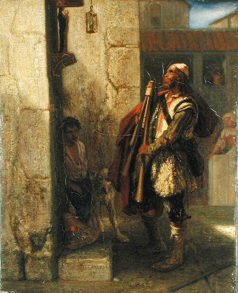 Pifferaro Madonnan edessä, 1847 tekijältä Alexandre Gabriel Decamps