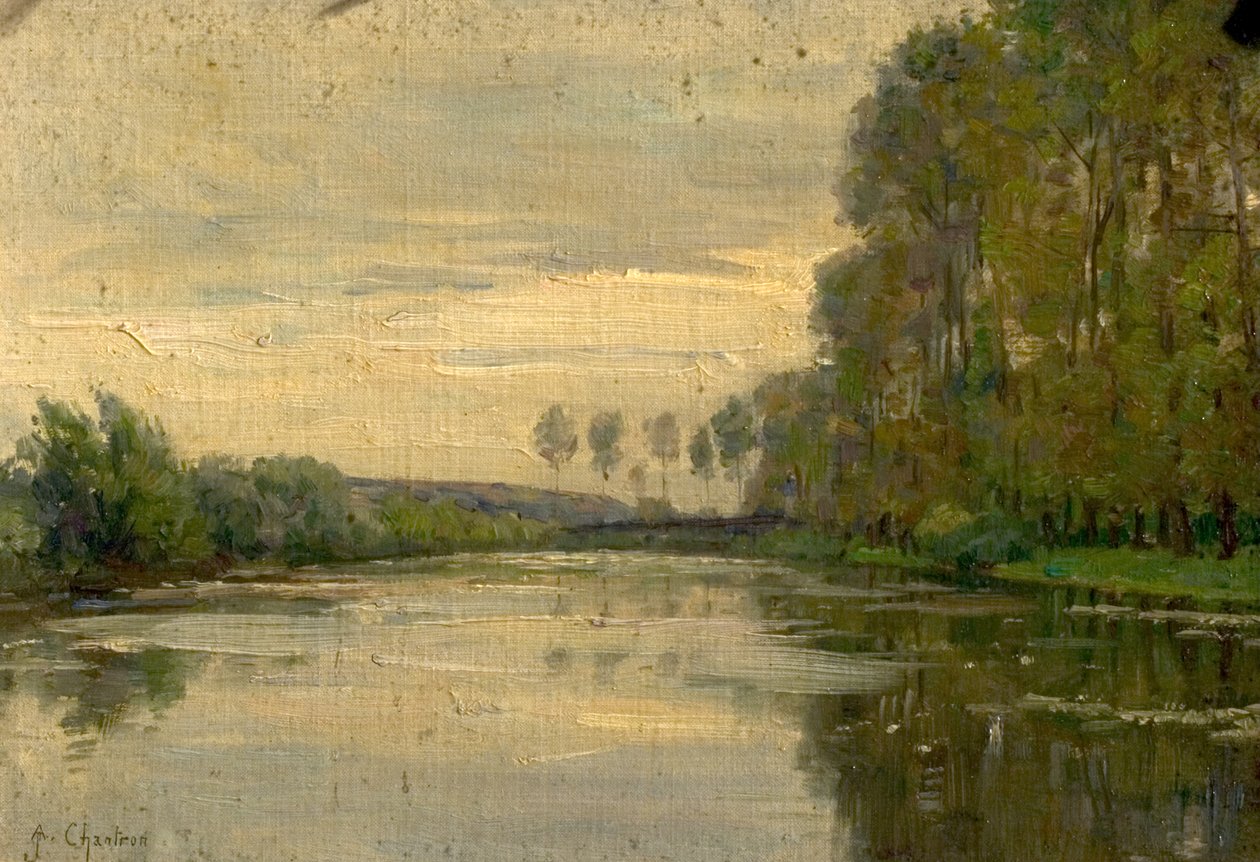 River Scene, Lower Loire, Ranska tekijältä Alexandre Jacques Chantron