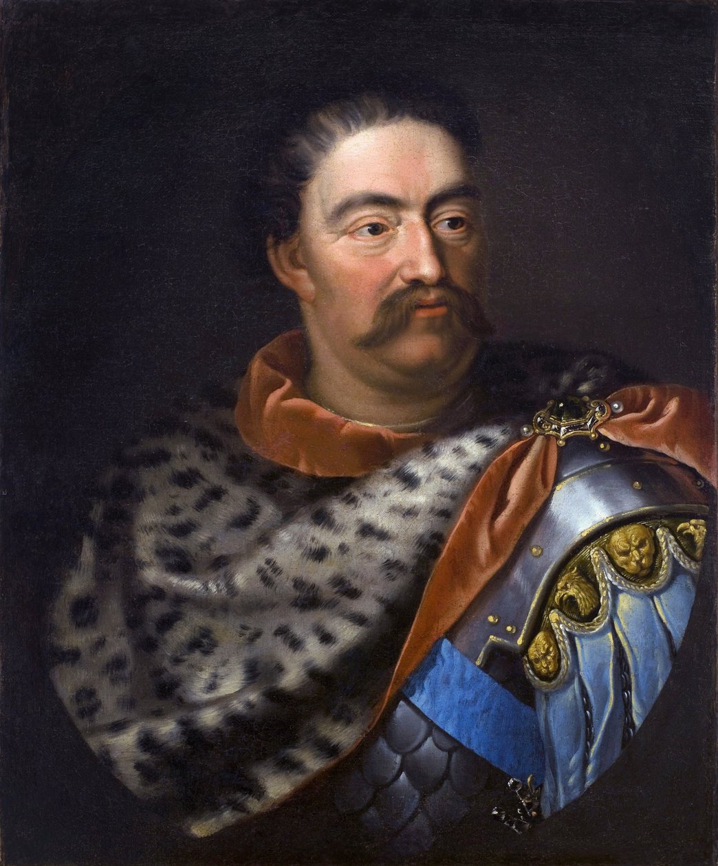 ""Muotokuva de Jean III Sobieski (1629-1696) roi de Pologne"" 17eme siecle - Puolan kuninkaan ja Liettuan suurherttua Johannes III Sobieskin (1629-1696) muotokuva - Tricius, Jan (noin 1620 - noin 1692) - c. 1680 - Öljy kankaalle - 75x62 cm - Wilanow Palace tekijältä Alexandre Jan Tricius