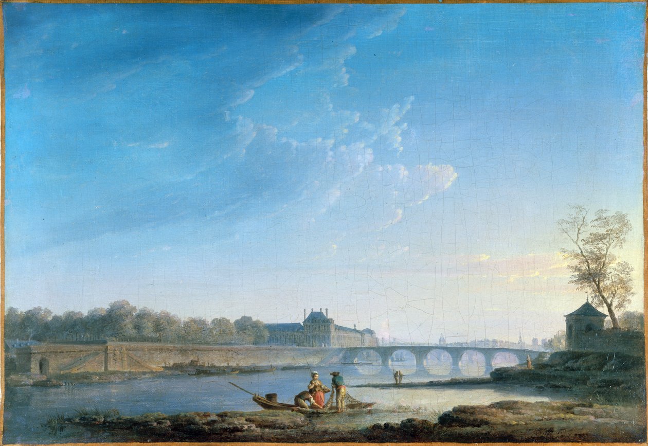 Tuileriesin laituri ja Pont Royal, n. 1780 (öljy kankaalle) tekijältä Alexandre Jean Noel