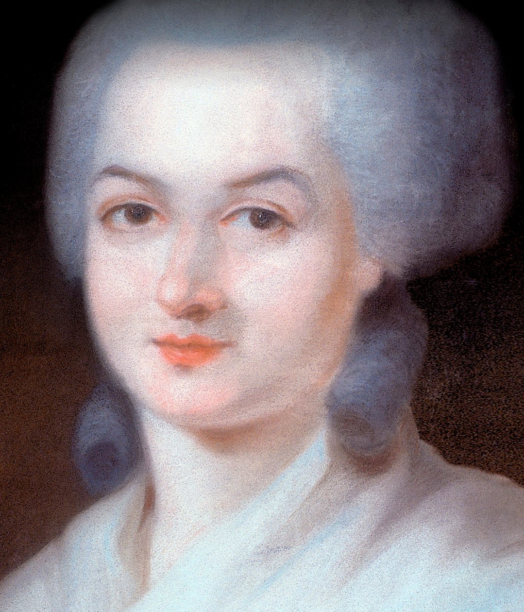 Yksityiskohta Olympe de Gougesin muotokuvasta (yksityiskohta) (Marie Gouze, nimeltään Olympe de Gouges tekijältä Alexandre Kucharski