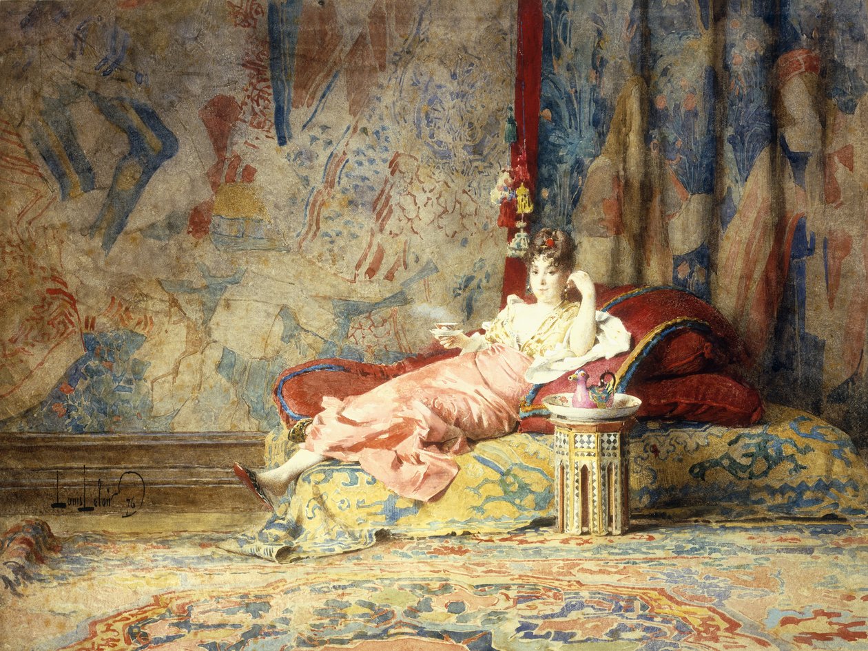 Harem Beauty, 1876 tekijältä Alexandre Louis Leloir