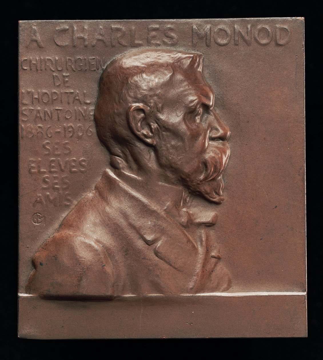 Alexandre-Charles Monod, 1843-1921, kirurgi [kääntöpuoli], n. 1906. tekijältä Alexandre Louis Marie Charpentier