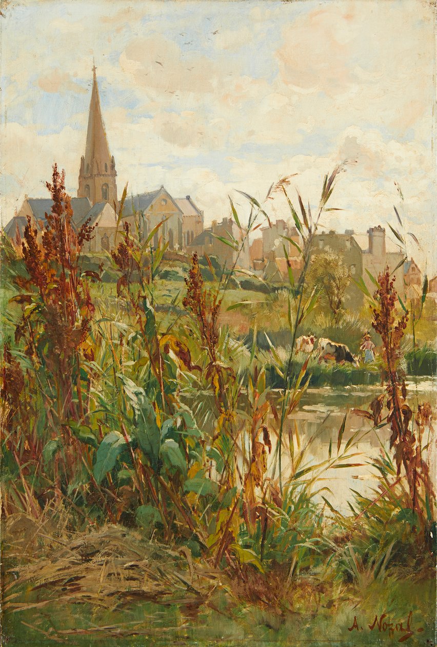 Church By the River (öljy kankaalle) tekijältä Alexandre Nozal