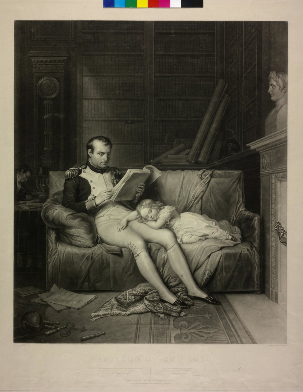 Ranskan keisari Napoleon I Bonaparte (mezzotintti) tekijältä Alexandre Vincent Sixdeniers