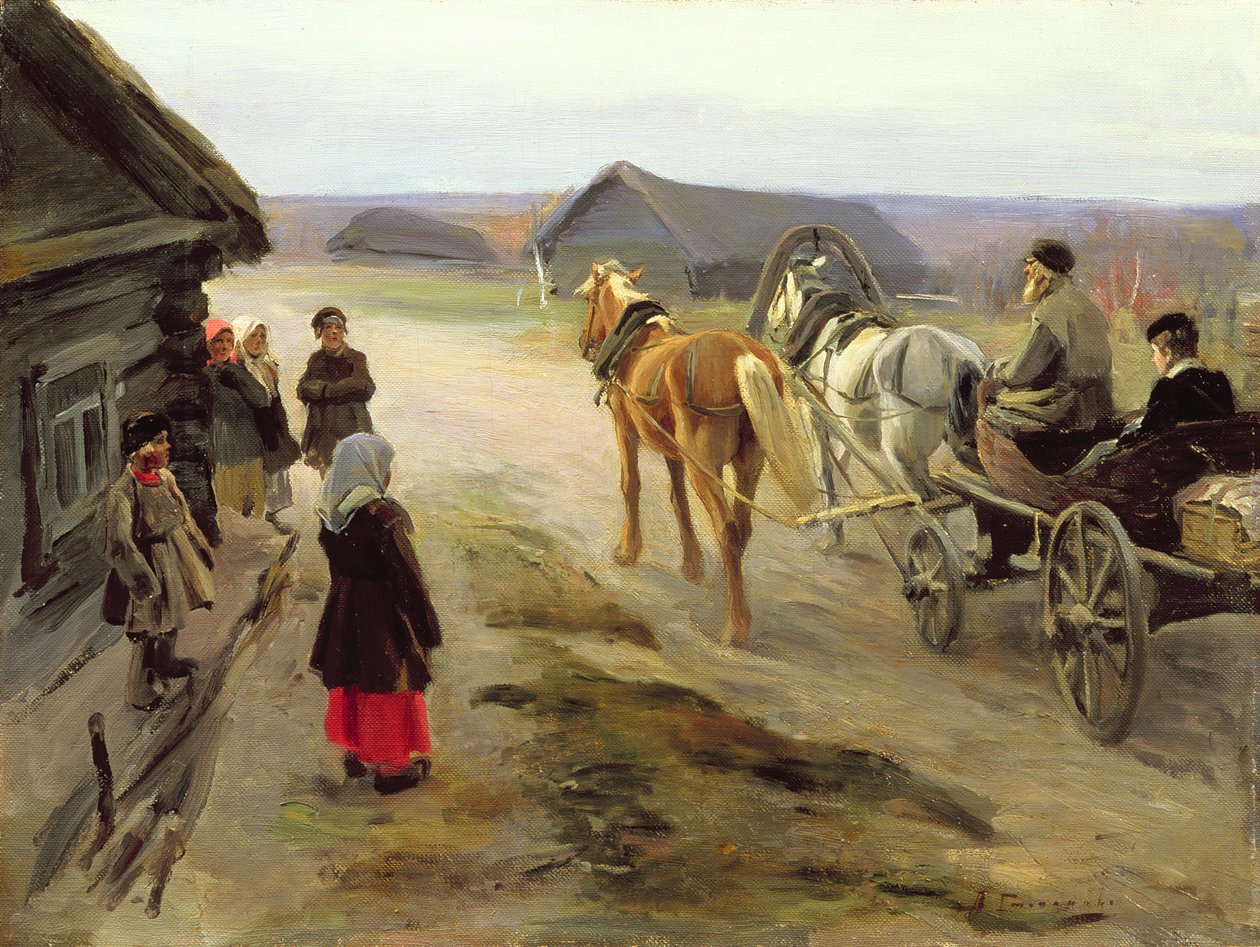 Kouluemännän saapuminen maahan, n. 1908-1914 tekijältä Alexei Steipanovitch Stepanov