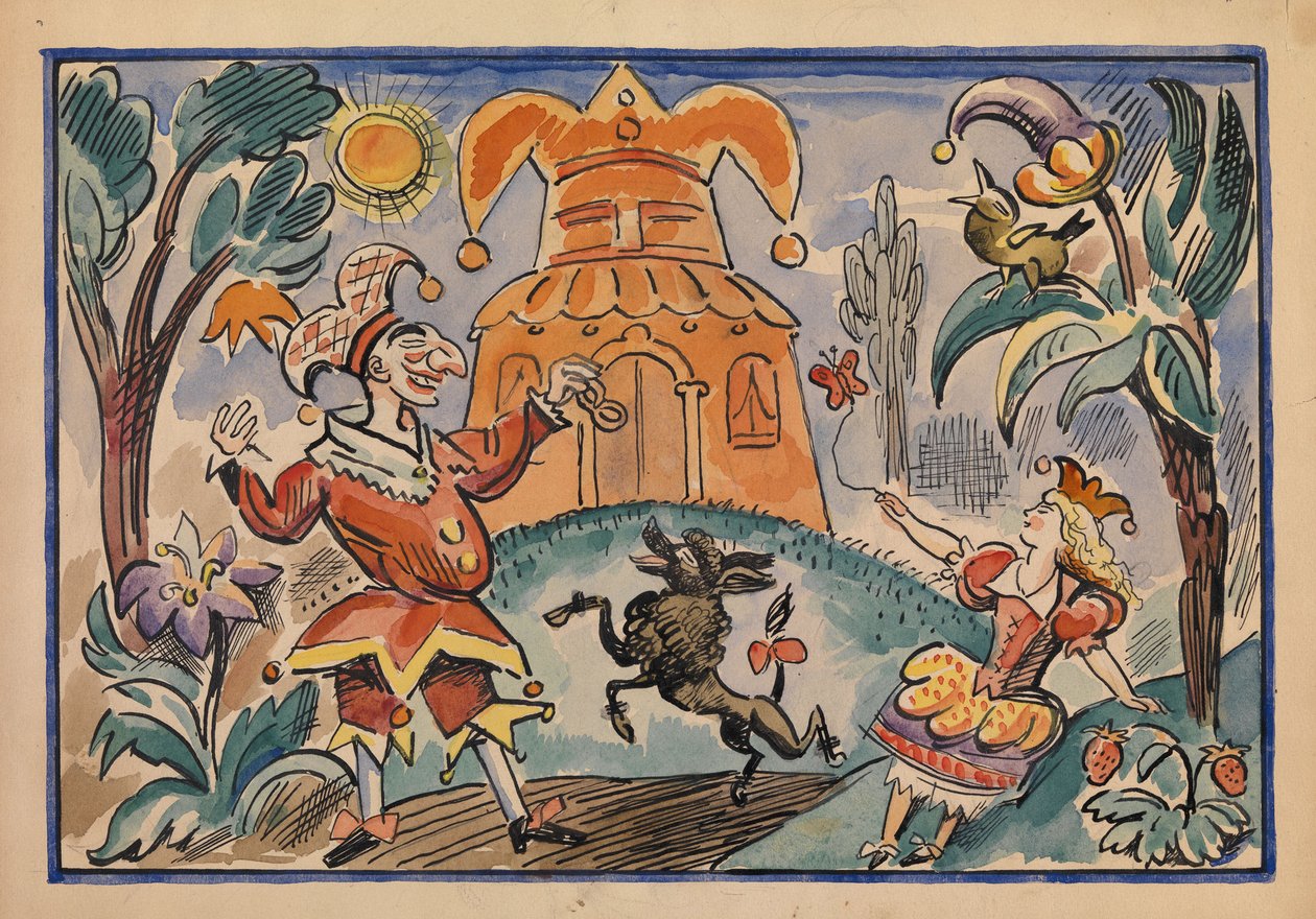 Kuvitus Jevgeni Schwartzin Petruškan ja Stepka-Rastrepkan sotaan, 1925 tekijältä Alexei Alexandrovich Radakov