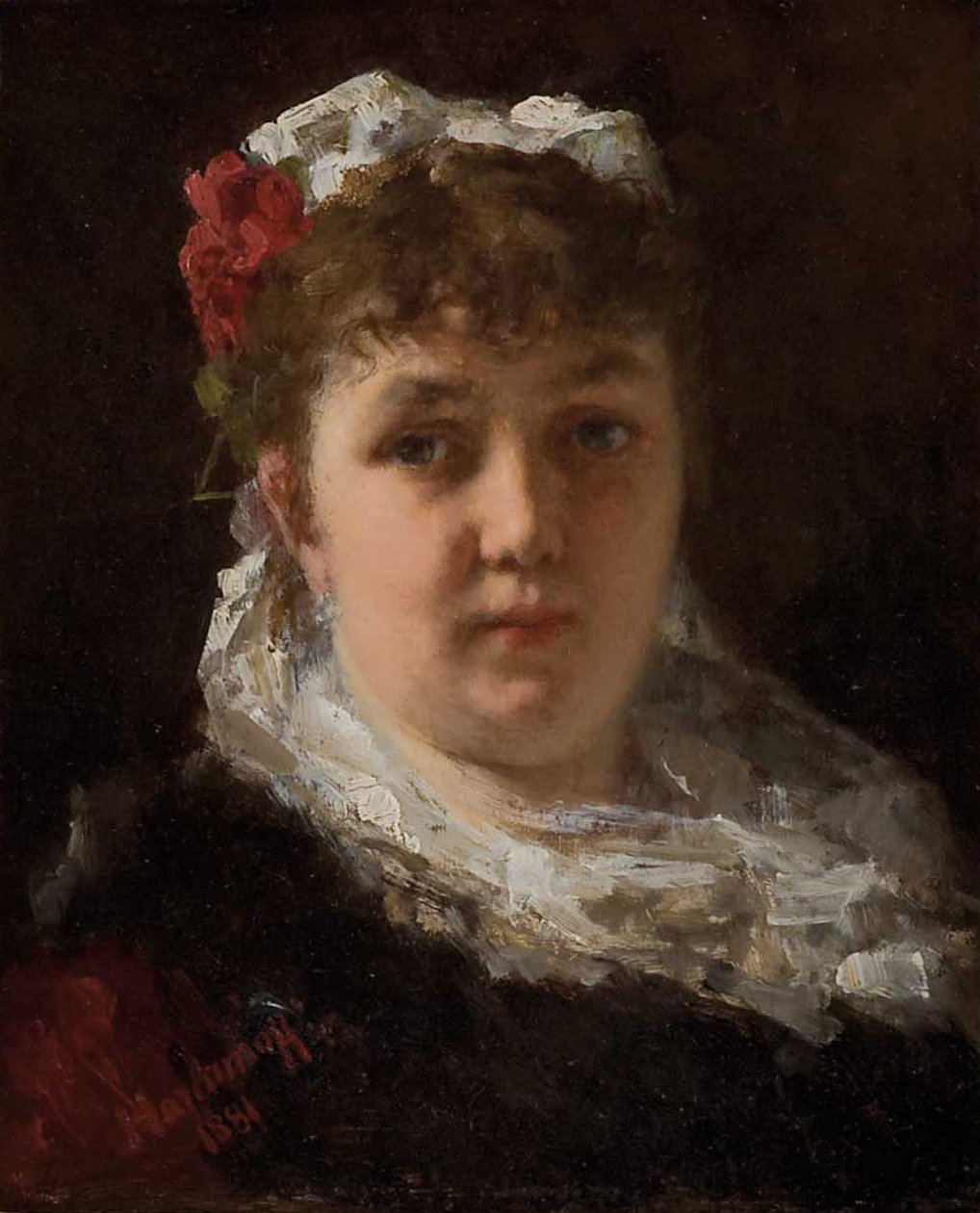Oopperalaulaja Félia Litvinnen muotokuva 1860-1936, 1881 tekijältä Alexei Alexeyevich Harlamov