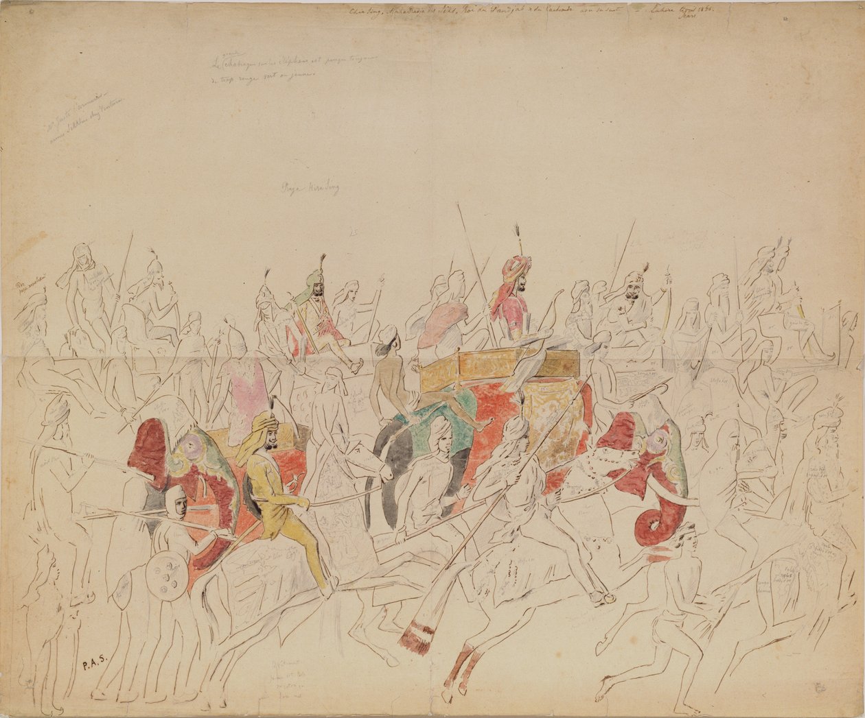 Maharaja Sher Singh Punjabista ja hänen hovistaan, 1846 tekijältä Alexei Dmitriyevich Saltykov