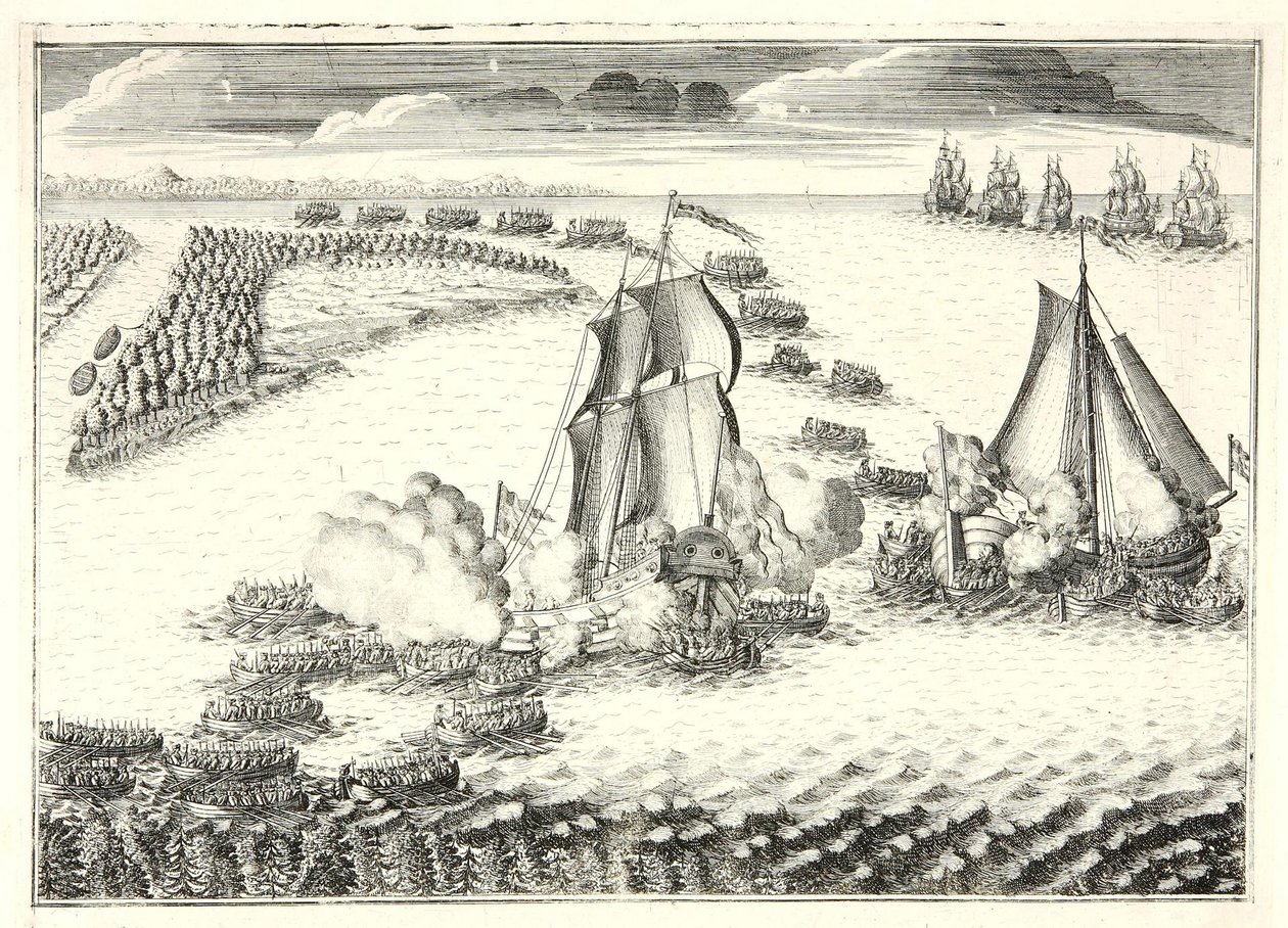 Taistelu Nevan suulla 18.5.1703, 1720-luku tekijältä Alexei Fyodorovich Zubov