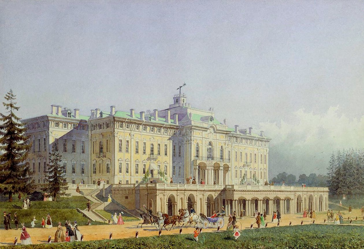 Konstantinuksen palatsi Strelnassa, 1847. tekijältä Alexei Maximovich Gornostayev