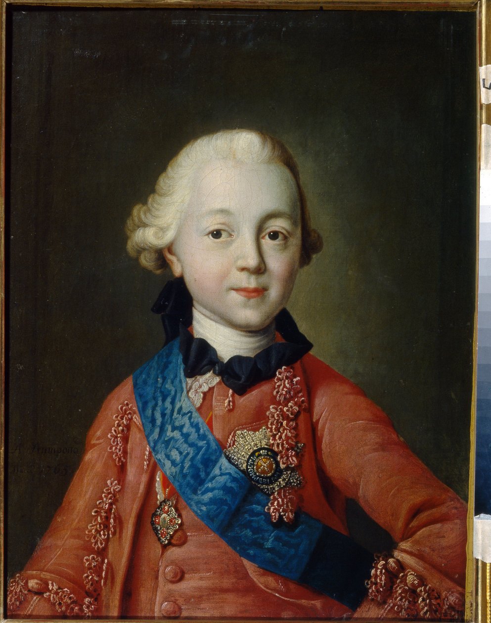 Muotokuva suurruhtinas Pavel Petrovitš Romanovista (1754-1801) lapsena. Hänestä tulee Venäjän tsaari Paavali I nimellä. (Suurruhtinas Pavel Petrovichin muotokuva lapsena). Aleksei Petrovitš Antropovin (1716-1795) maalaus tekijältä Alexei Petrovich Antropov