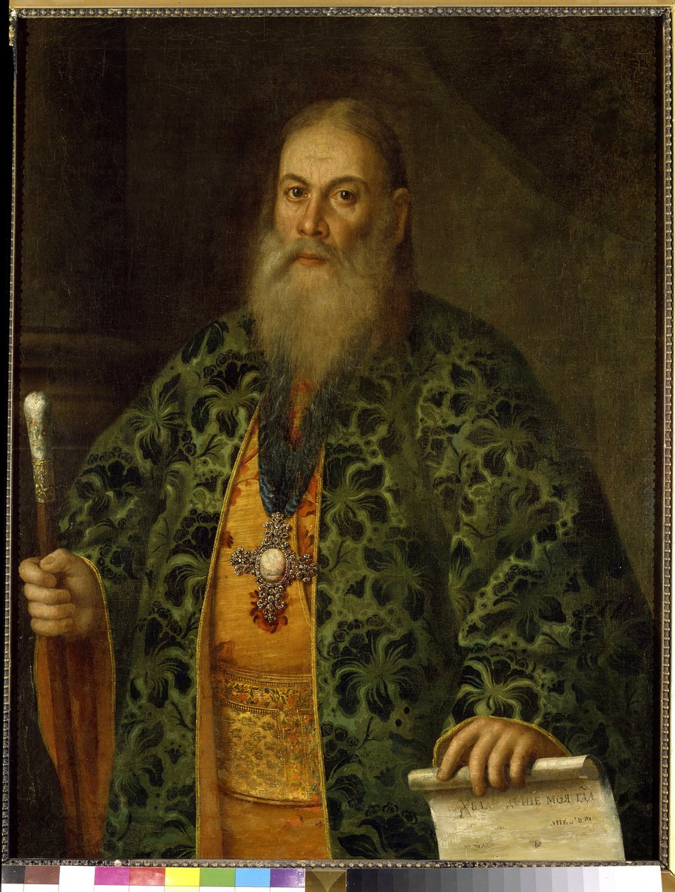 Isä Fjodor Dubianskyn muotokuva. (Fjodor Dubyanskyn muotokuva). Aleksei Petrovitš Antropovin (1716-1795) maalaus öljy kankaalle tekijältä Alexei Petrovich Antropov