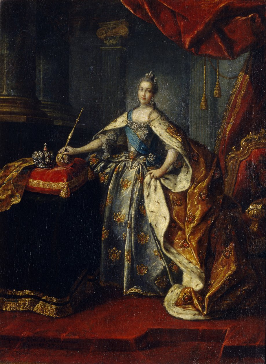 Keisarinna Katariina II:n muotokuva 1729-1796, 1762 tekijältä Alexei Petrovich Antropov