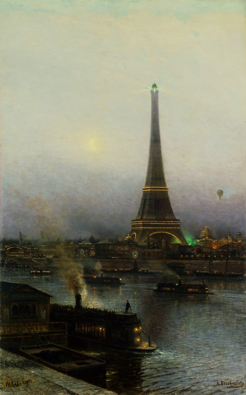 Eiffel-torni yöllä, 1889. tekijältä Alexei Petrovich Bogolyubov