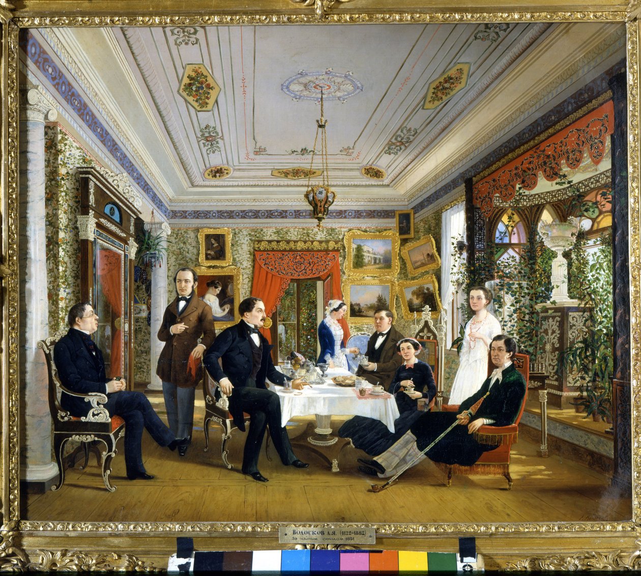 Tee-välilehti. Voloskov Aleksei Jakovlevich (1822 - 1882) maalaus tekijältä Alexei Yakovlevich Voloskov
