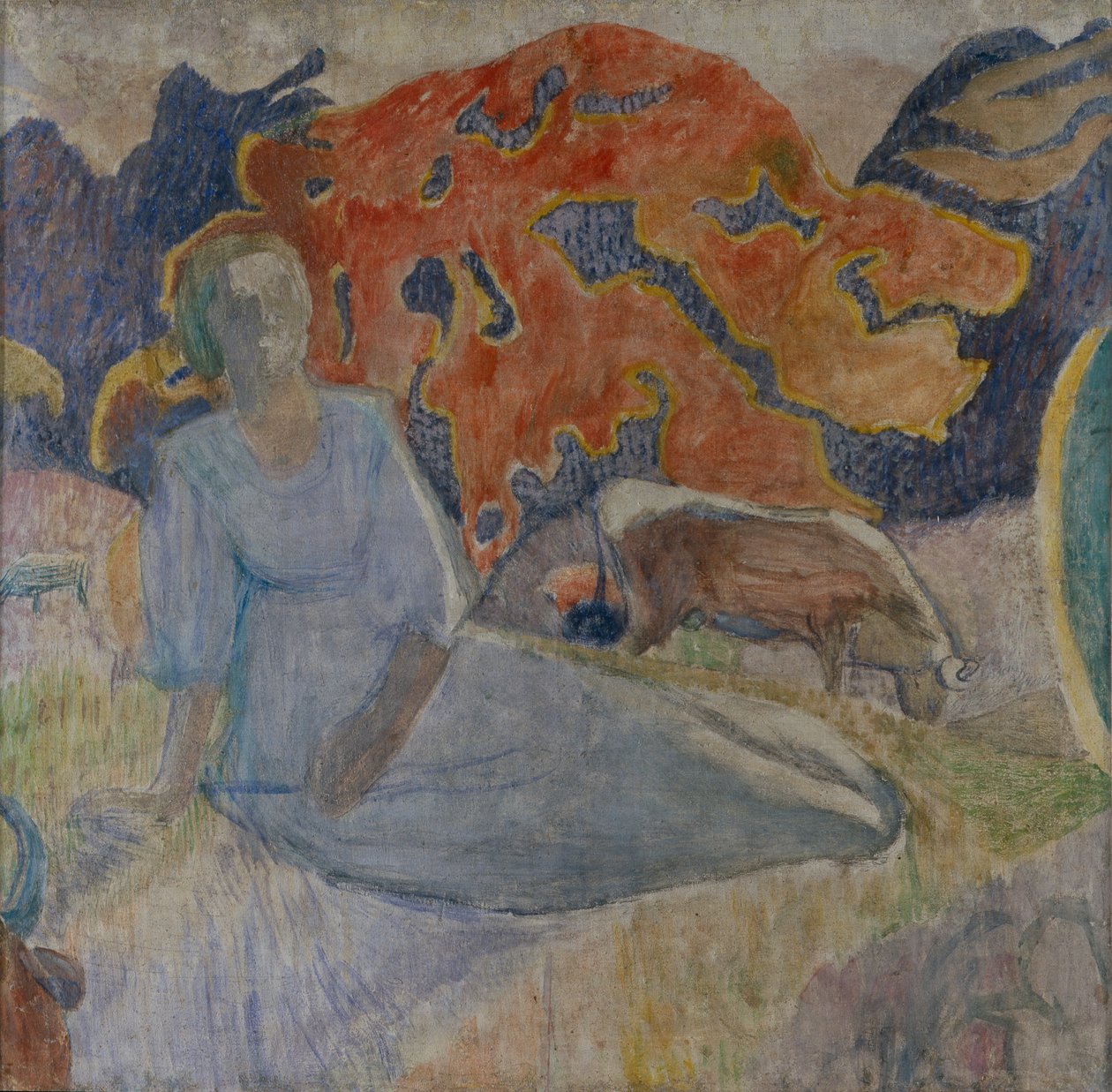 Paimentyttö, 1907 tekijältä Alexei Yeremeevich Karev
