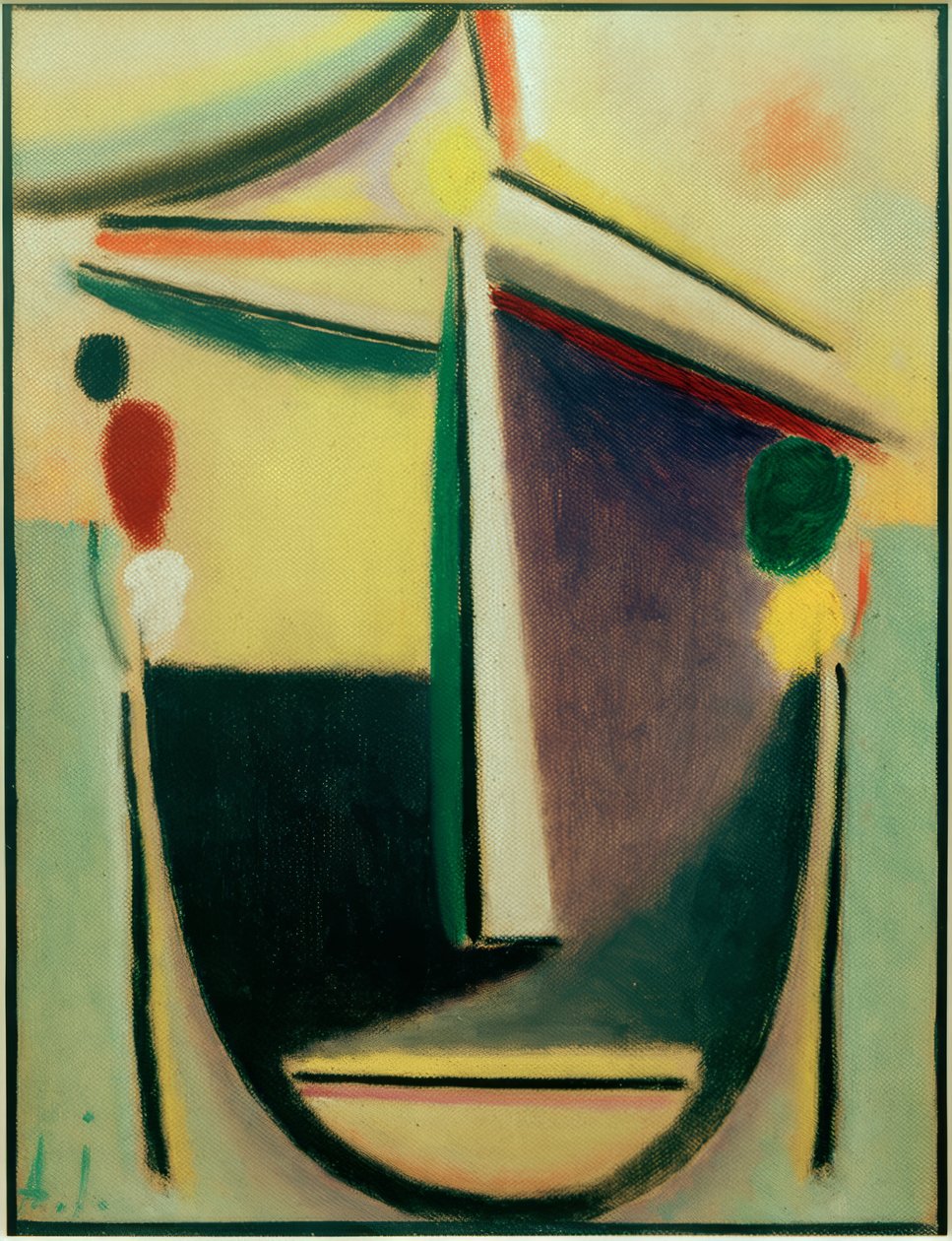 Abstrakter Kopf: Schwarz-Gelb-Violett tekijältä Alexej von Jawlensky