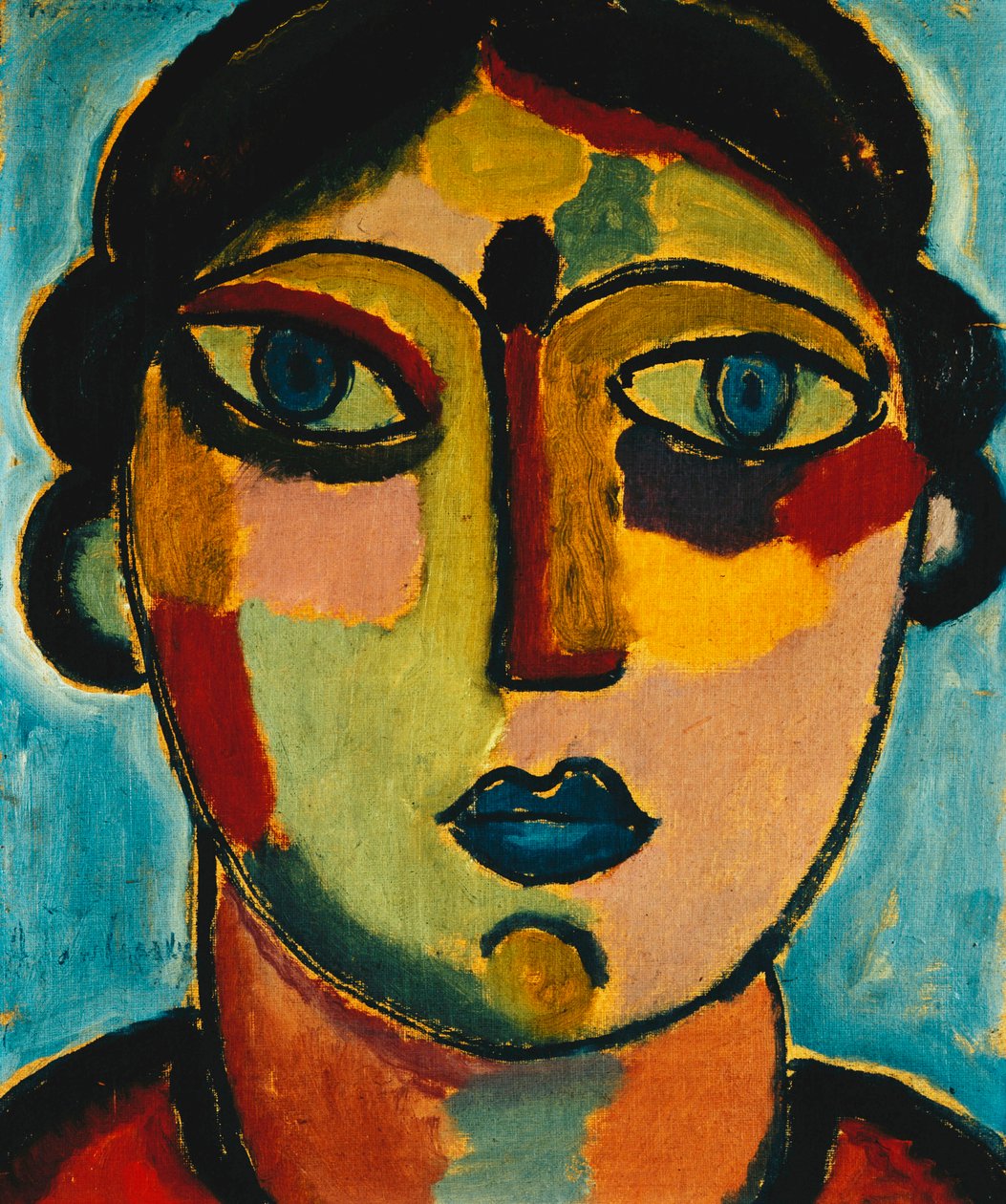 Blue Mouth; Blauer Mund, 1917 tekijältä Alexej von Jawlensky