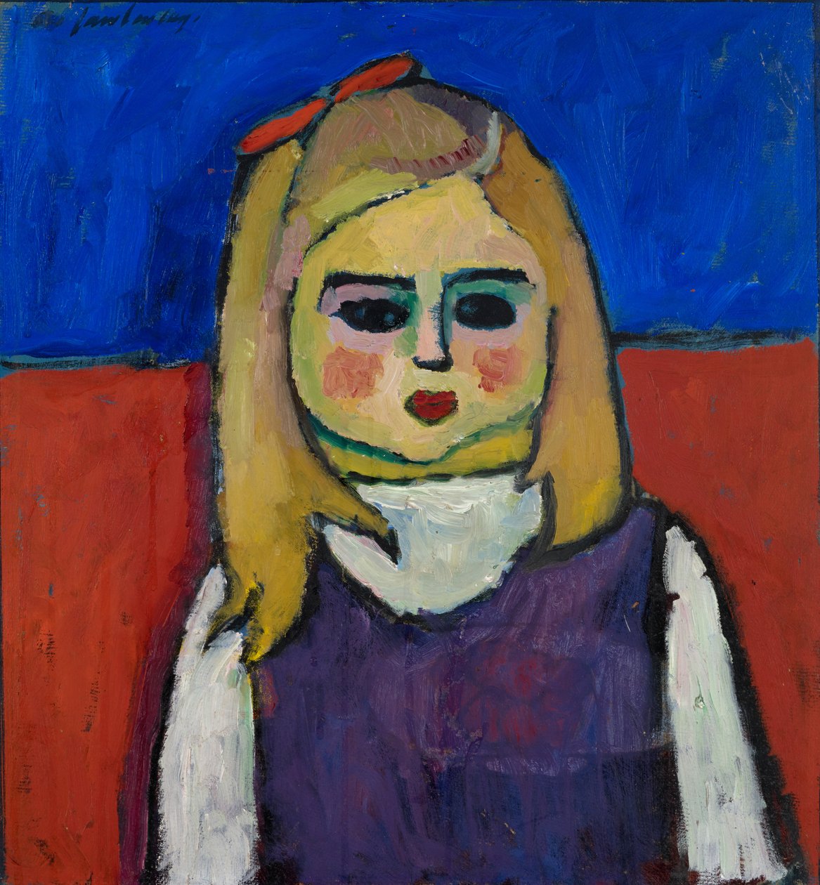 Lapsi, n.1909 (öljy temperalla kartongille). tekijältä Alexej von Jawlensky