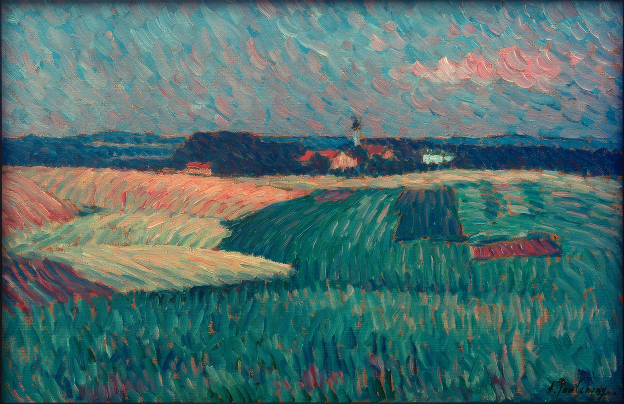 Kylä Baijerissa (Wasserburg / Kirch – Eisselfing) tekijältä Alexej von Jawlensky