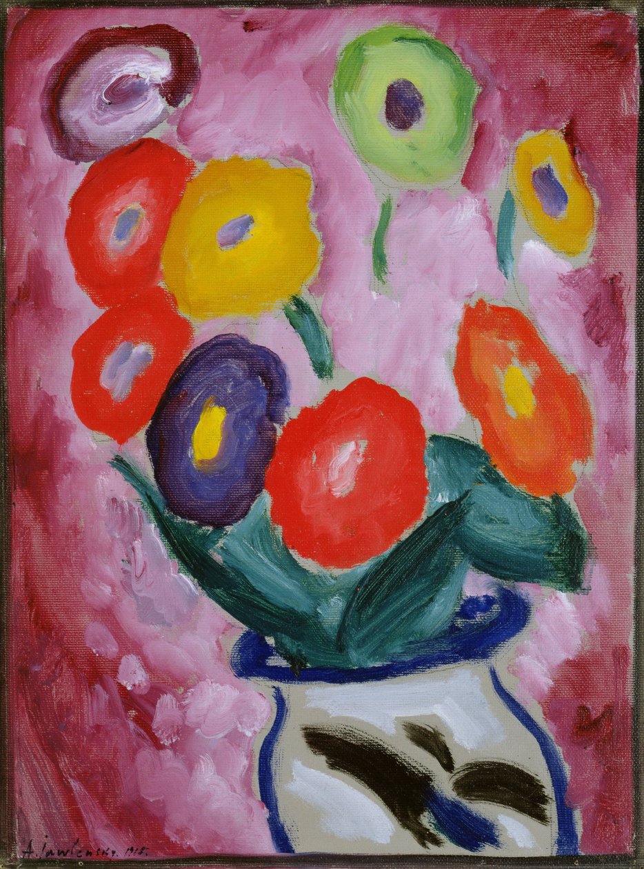 Kukkaasetelma, 1915 tekijältä Alexej von Jawlensky