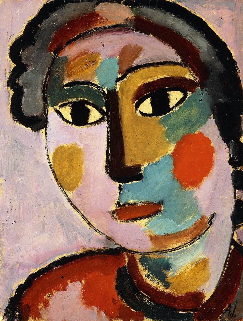 päät; Pää, n. 1916 tekijältä Alexej von Jawlensky