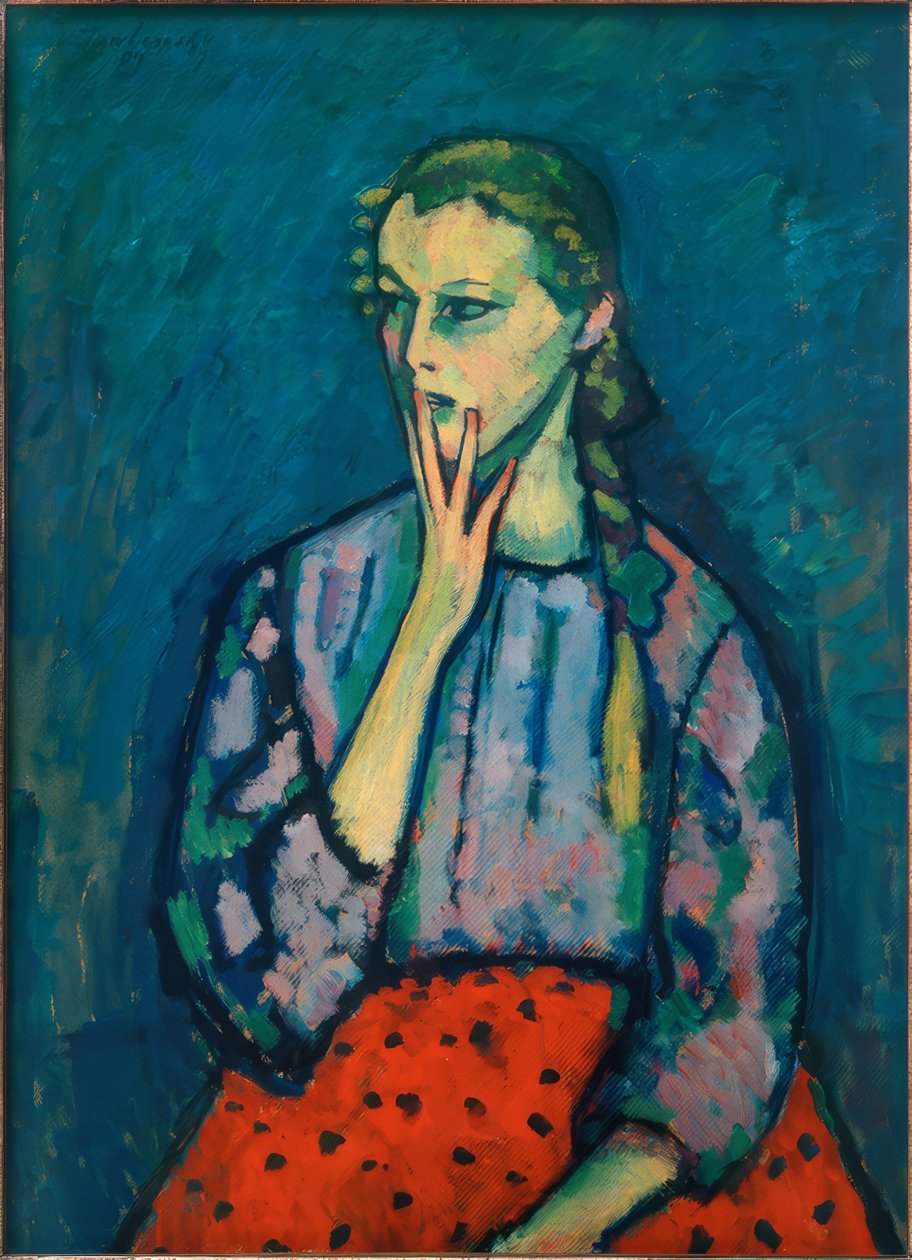 Tytön muotokuva, 1909 tekijältä Alexej von Jawlensky