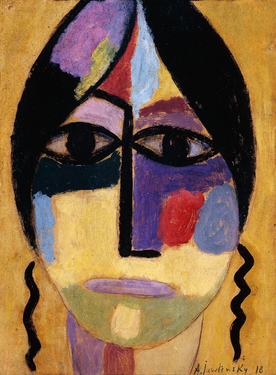 Mystic Head: Ravenwings IV; Mysticher Kopf: Rabenflugel IV, 1918 tekijältä Alexej von Jawlensky