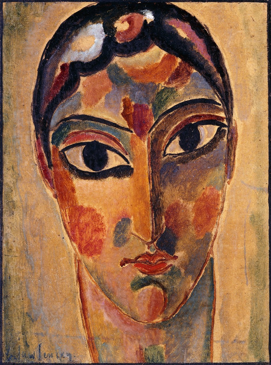 Mystinen pää: Head Ascona; Mystinen pää: Asconese Head, 1918 tekijältä Alexej von Jawlensky