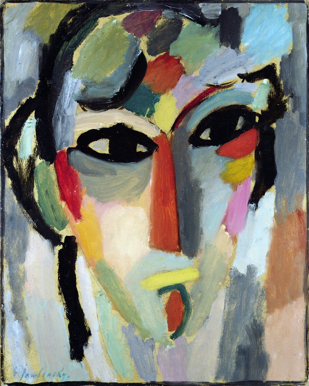 Mystical Head, n.1918 (öljy paneelille) tekijältä Alexej von Jawlensky