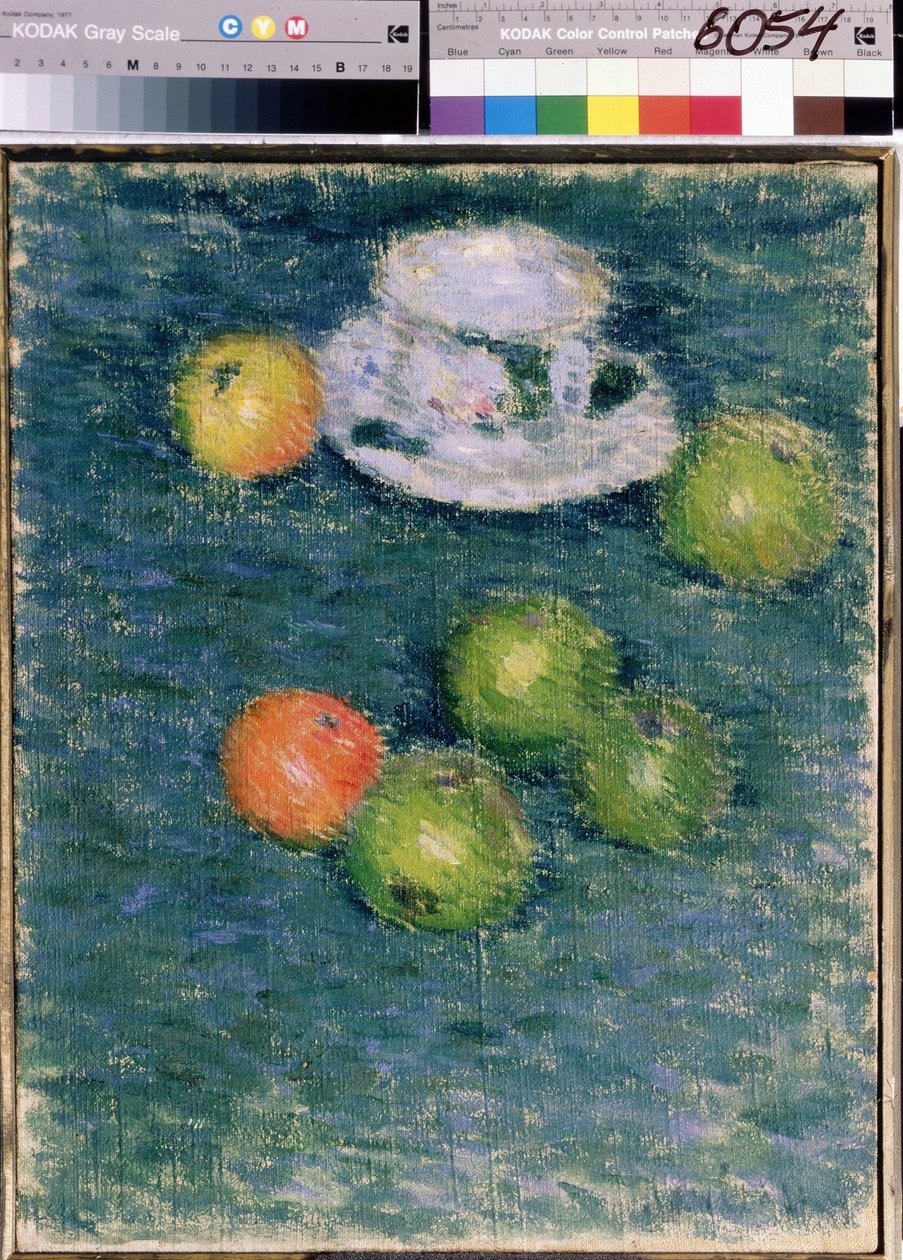 Asetelma. Omenat ja kuppi. (Asetelma. Omenat ja kuppi) Aleksei von Javlenskin maalaus (Alexi von Jawlensky, Alexej von Javlenski) (1864-1941), öljy kankaalle, n. 1903. Venäläinen taide, 1900-luvun ekspressionismi. Valtion Tretjakovin galleria, Moskova. tekijältä Alexej von Jawlensky