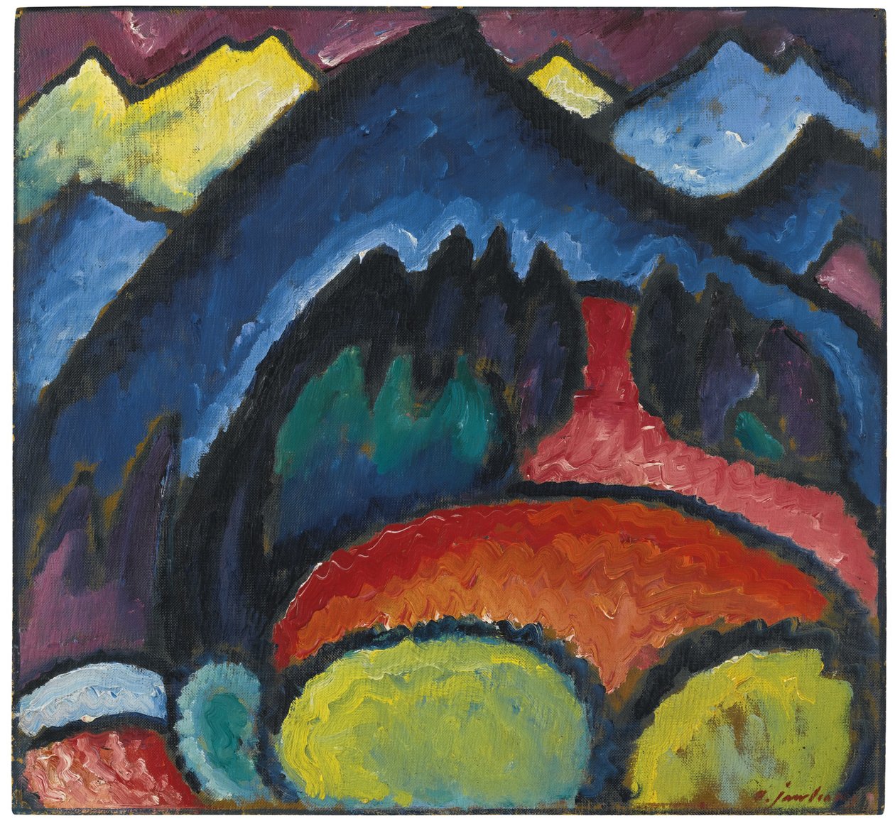 Oberstdorf-vuoret, 1912 tekijältä Alexej von Jawlensky